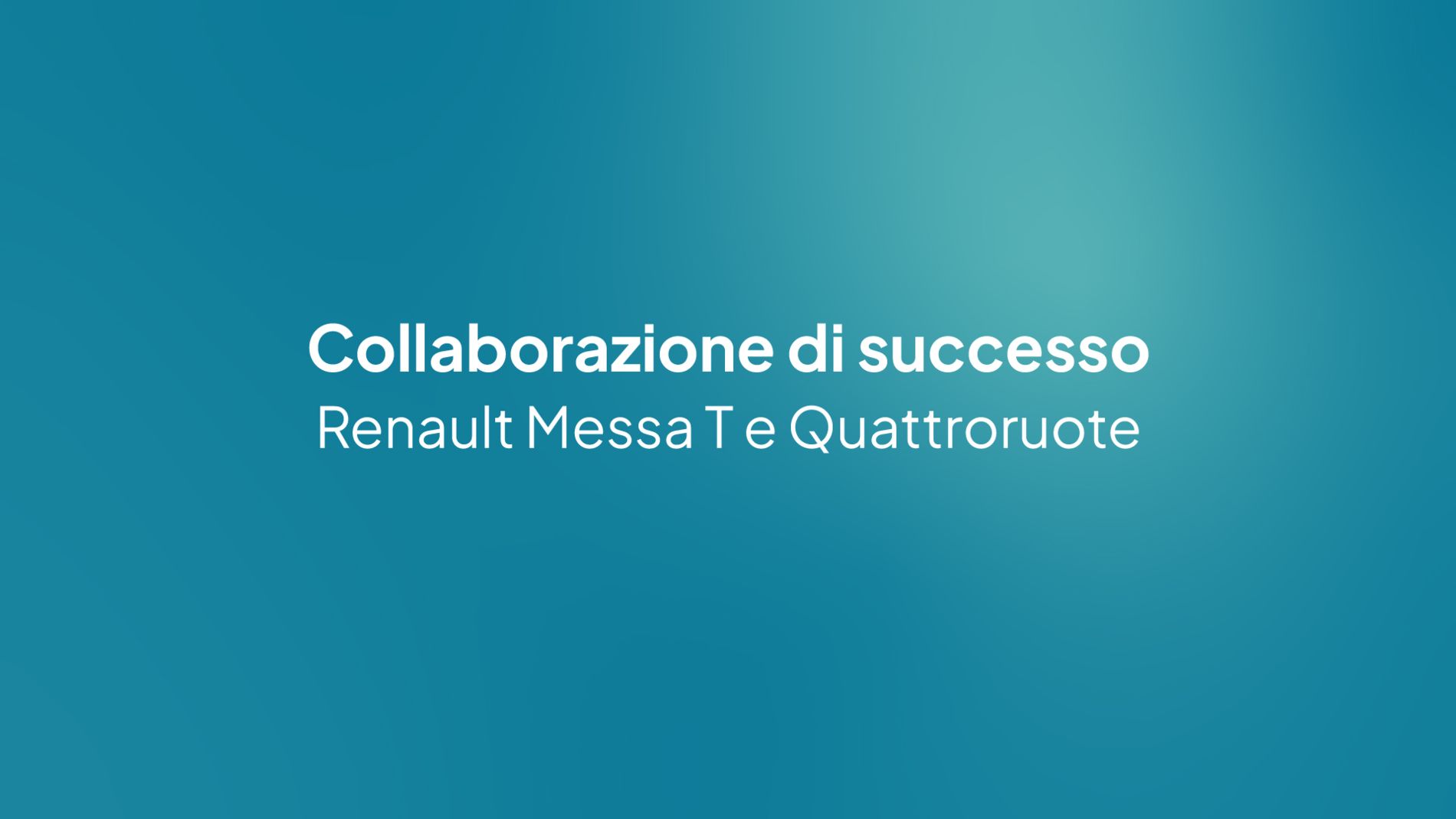 Messa T e Quattroruote - Messa